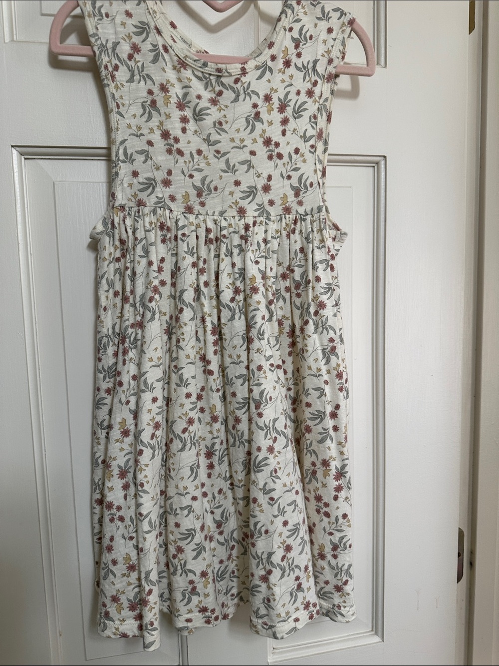 Rylee + Cru Floral Cream Dress with Mauve and Sage Green Accents